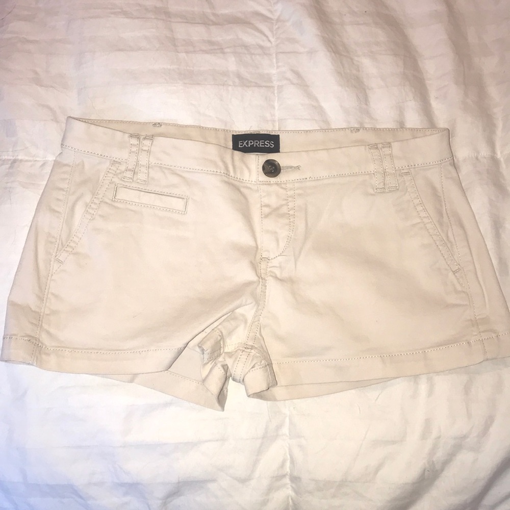 Express White Khaki Shorts